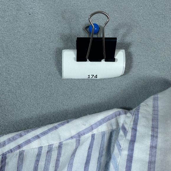 CJ Banks Womens Button Up Striped Blouse Top 1X Purple Teal 3/4 Sleeve - Picture 11 of 11